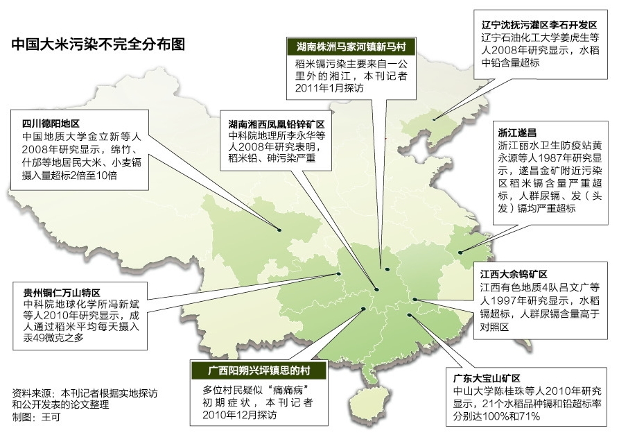 镉大米分布区域图
